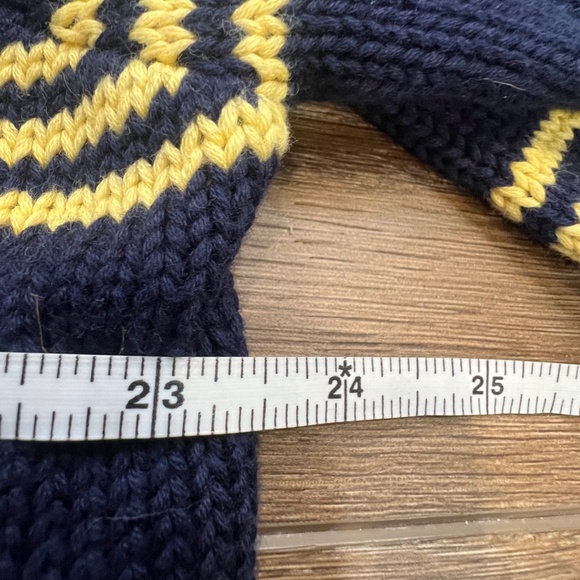 Polo Ralph Lauren Sweater Navy Yellow Striped Crewneck Men's Sweater Sz XL - Picture 9 of 11